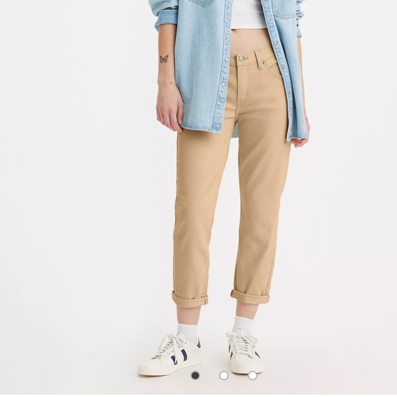 Levi’s mid rise boyfriend jeans khaki twill - Picture 1 of 5